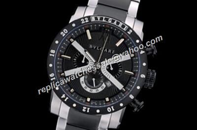 Bvlgari Professional Calibro Two-tone Bracelet Male Black Steel BNL294 Watch Quartz Chronograph Video