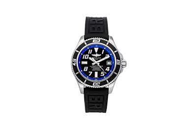  Breitling Superocean Black Dial Blue Minute Track Arabic Numerals Hour Markers Date Window Concave Design Bezel Watch A1736402.BA30