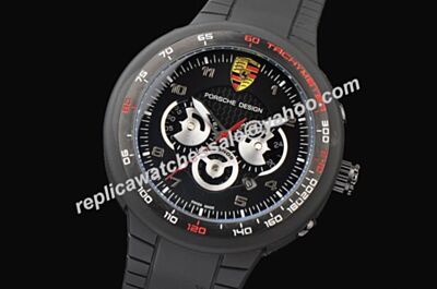 Porsche Design P'6340 Flat Six Chronograph Red Hand All Black Watch