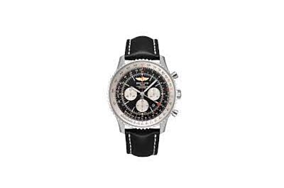 Breitling Navitimer B04 Chronograph GMT 48 Black Dial White Inner Bezel Concave Design Bezel Watch 