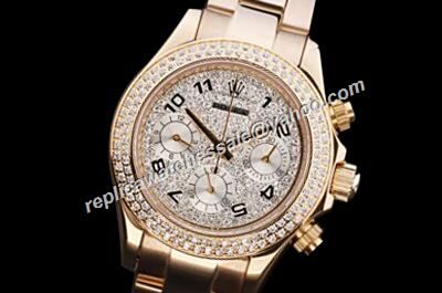 Luxury  Rolex 1992 Winner 24 Daytona Paved Diamonds Dial Gold Watch 