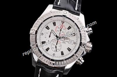 Breitling  Navitimer Gents Leather Strap Silver S/Steel 44mm Watch Cheap   