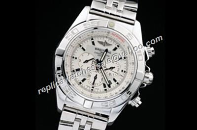 Breitling Chronomat  44mm Day Date Gents Silver Bracelet  Watch 