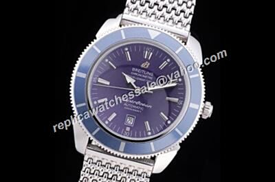Breitling Superocean Special Blue Bezel REF. A1732016|C734|152A Silver Bracelet Mens Watch 