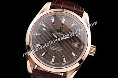 Swiss  Omega Seamaster 150m/500ft Automatic Brown Leather Strap 41mm Watch OMJ526