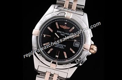 Breitling Chronoma A13358L2/B948 Black Dial  Chronograph Gents SS  Bracelet  Watch BNL355