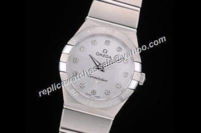 Omega Constellation  Diamonds Markers   Silver SS Bracelet  Watch 
