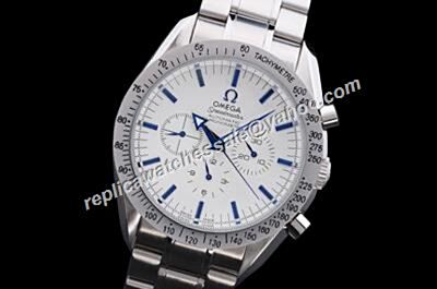 Omega Speedmaster Racing  Seconds Repeat Silver Blue Markers Watch