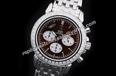 Omega De Ville 4141.50.00 Chronograph Diamond Bezel 24 Hours Watch Rep 