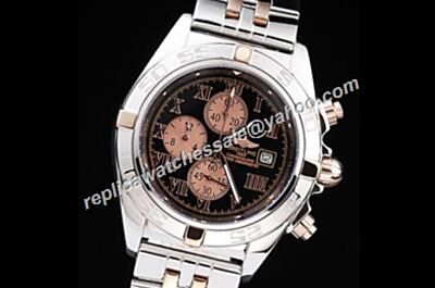 Breitling D13352 44 Evolution Black Chronomat 44mm 2-Tone Wristband Watch 