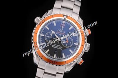 Mens Omega Seamaster 600m Chronograph 232.30.46.51.01.002 Planet Ocean Silver Bracelet Watch