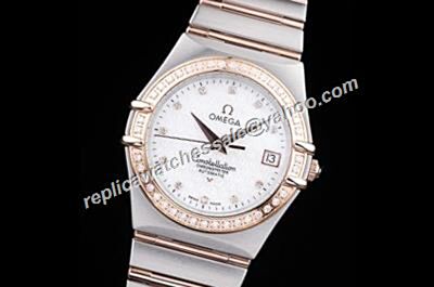 Copy Omega Constellation Diamond Set Ref  123.25.24.60.55.012 Women's Swiss Date Watch 