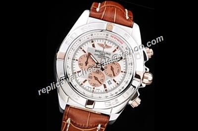 Breitling Chronomat 24 Hours Brown Strap A13356 Rep 44mm Date Watch 