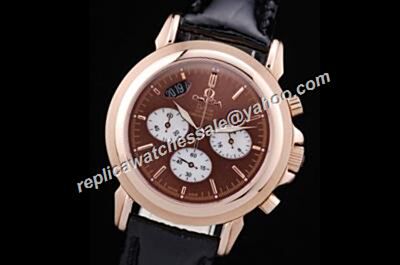 Nice Price Omega De Ville Co-axial Brown Chronograph  Date Watch 