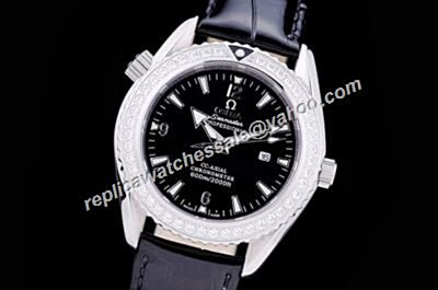 Omega Seamaster 600m Diamonds Bezel Ref 215.18.40.20.01.001 Silver SS  Ladies Watch 