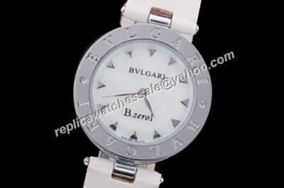 Bvlgari B.Zero1 Ref BZ22WSL Leather Strap Small Sized White Mop Watch 