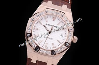 Audemars Piguet Diamonds Royal OAK Automatic Rose Gold Girl's 39mm Watch 