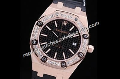  Audemars Piguet Diamonds Royal OAK Rose Gold 33mm Luxury Women's Watch 