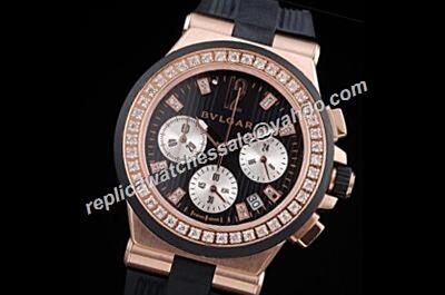 Bvlgari Diagono Chronometer  Diamonds Bezel 36mm  Women's Jewelry Watch 101754 DGP40BGDVDCH/8