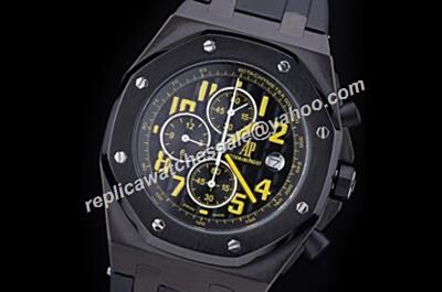 AP Offshore Chronograph Ref 26176FO.OO.D101CR.03 Singapore F1 2008 Limited Edition Black Rubber Strap Men's Watch 