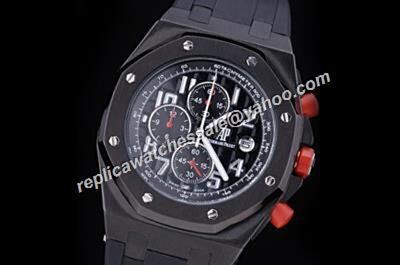 AP Offshore Singapore F1 2008 Limited Red Crown Carbon Black Chronograph 42mm Watch 