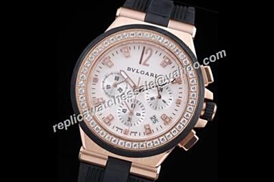Bvlgari Diagono Chronograph Calibro 303 Diamonds Bezel 40mm Watch 
