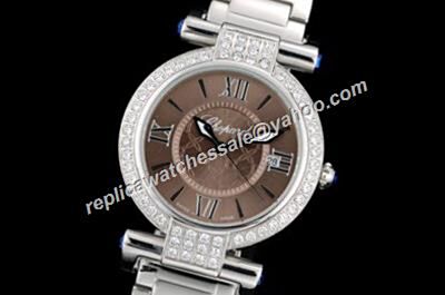 Chopard Imperiale Diamond White Gold  Brown Face Jewelry Watch 