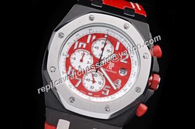 AP Offshore Singapore F1 2008 Offshore Ltd .Edition Chronograph Red Leather Strap Men  Watch 