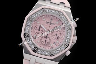 AP Lady Alinghi 26048SK.ZZ.D010CA.01 Diamonds Pink Offshore Limited 37mm Chronograph 24 Hours Watch 