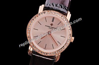 Ladies Vacheron Constantin Diamonds  25558/000G-9758 Traditionnelle Small  Gold Watch