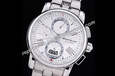  Montblanc 4810 Date U0102376 Silver Chronograph Men's 24 Hours s/steel Bracelet Watch 