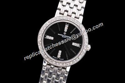 Vacheron Constantin Dianmonds Set Patrimony 18k Silver Bracelet Automatic Watch