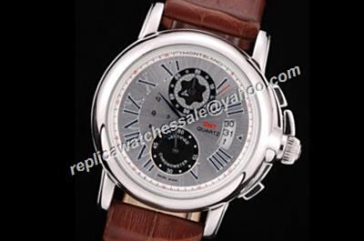 Montblanc Gmt Star Chronograph Date 41mm Silver Men's Watch  