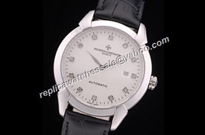 Vacheron Constantin  Patrimony Date Diamond Markers 40mm White Gold Watch CVC050