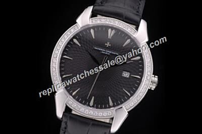  Swiss Vacheron Constantin Diamonds Beael Black Patrimony Date 44mm Luxury Watch CVC017