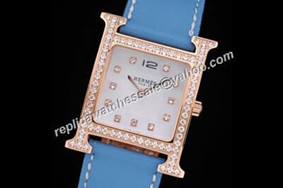 Hermes Paris Heure H TGM 26MM Quartz Diamond Scale Girls Watch