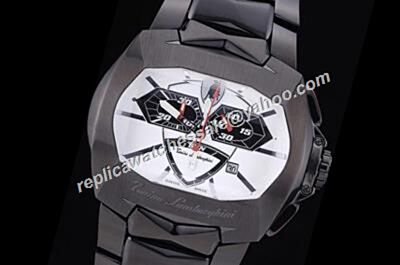  Tonino Lamborghini Chrono Black PVD Bracelet Date Quartz Watch 