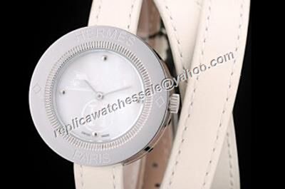 Women Hermes Ref PP1.410 Passe Passe White Gold SS Case Quartz Watch 