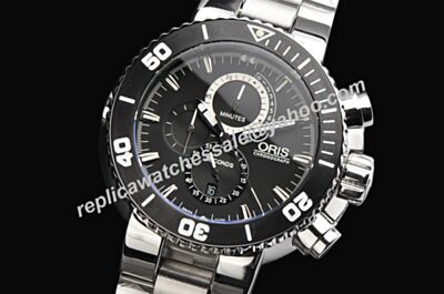 Oris Chronograph 01 674 7630 7154-Set Carlos Coste Limited Diving Silver Bracelet Watch