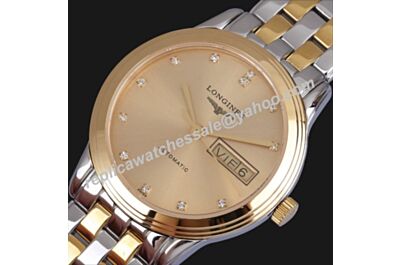 Longines Flagship L4.774.3.37.7 Rose Gold Swiss Day-Date Daimond Watch  LQ028