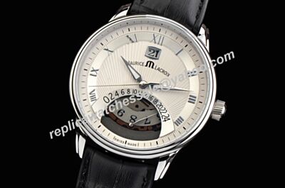 Maurice Lacroix Masterpiece MP6358-PS101-11E Date Quartz White Cheap 40mm Silver Watch 