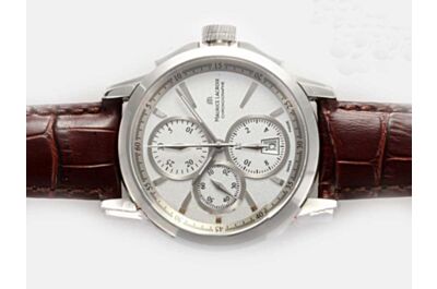 Swiss  Maurice Lacroix Pontos Automatic Chronograph PT6388-SS001-130-1 Retro White Gold Watch ML001 