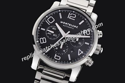 Montblanc Swiss Timewalker U103094 Date Gnets Chronograph Luminous Hands Silver Steel Watch  WBL008