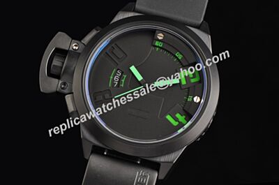 Welder K24-3102 All Black Automatic Green Markers Date rubber Strap Watch 