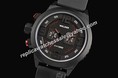 Welder K31-10001 Chronograph Small Second Dial Rubber Strap Black Watch