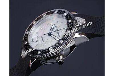 Ulysse-Nardin Marine  Diamond 40mm White Gold Ladies Black Auto Diver Watch 
