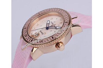 Ulysse-Nardin Lady Marine Ref 8106-101E-3C/10.17 Pink Strap  Rose Gold Diver Watch 